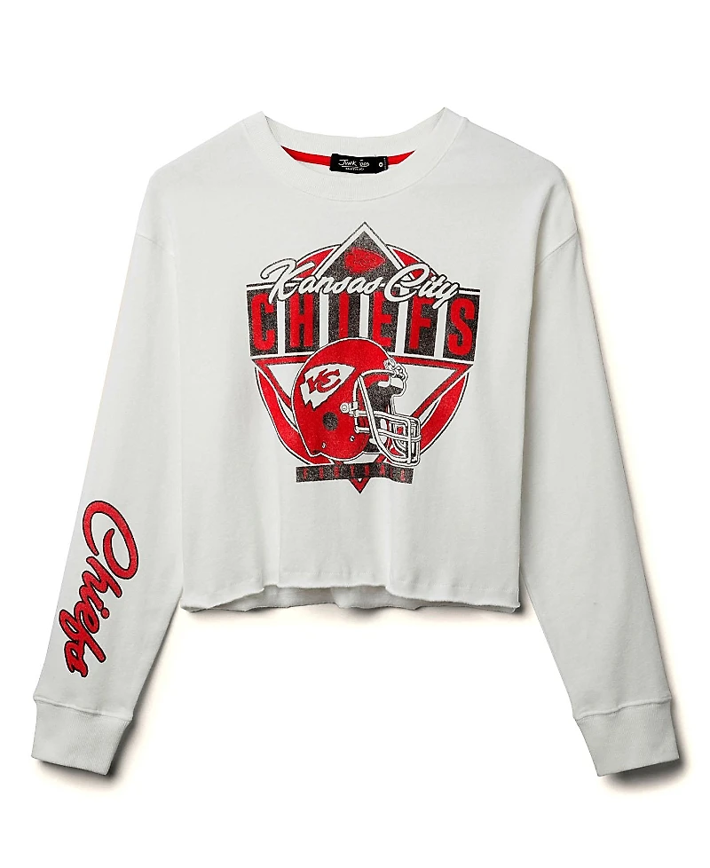 Junk Food Clothing Women's Nfl Kansas City Chiefs Helmet Crop Fleece