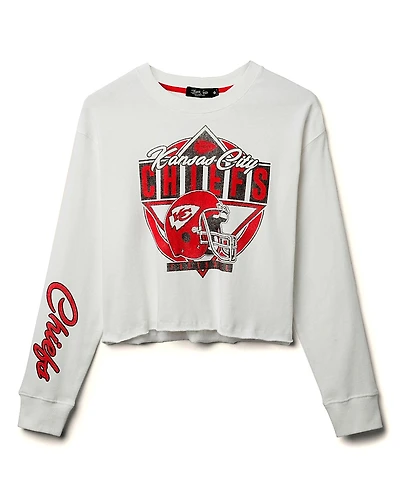 Junk Food Clothing Women's Nfl Kansas City Chiefs Helmet Crop Fleece