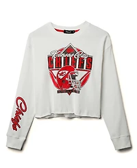 Junk Food Clothing Women's Nfl Kansas City Chiefs Helmet Crop Fleece