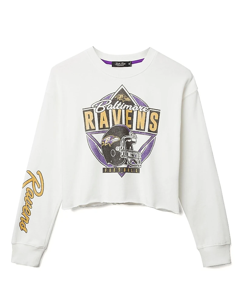 Junk Food Clothing Women's Nfl Baltimore Ravens Helmet Crop Fleece