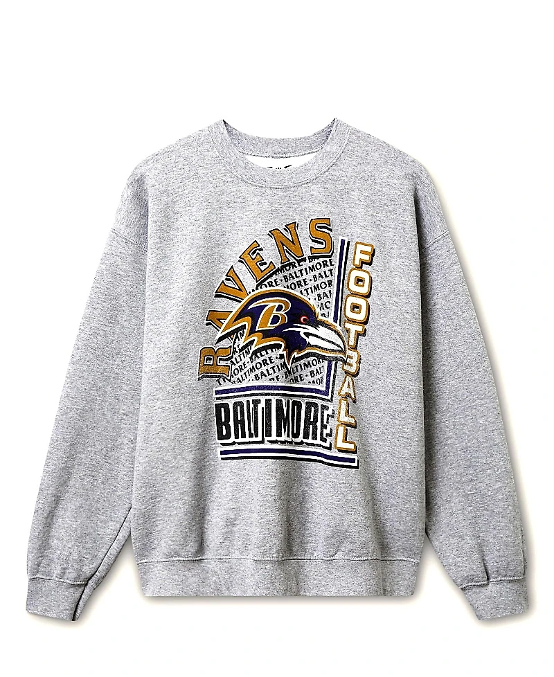 Junk Food Clothing Unisex Nfl Baltimore Ravens Backfield Flea Market Crew Fleece Sweatshirt