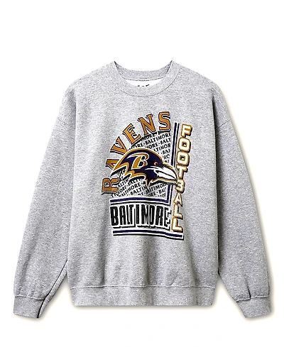 Junk Food Clothing Unisex Nfl Baltimore Ravens Backfield Flea Market Crew Fleece Sweatshirt