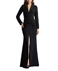 Tadashi Shoji Ardela Center Front Ruffle Gown