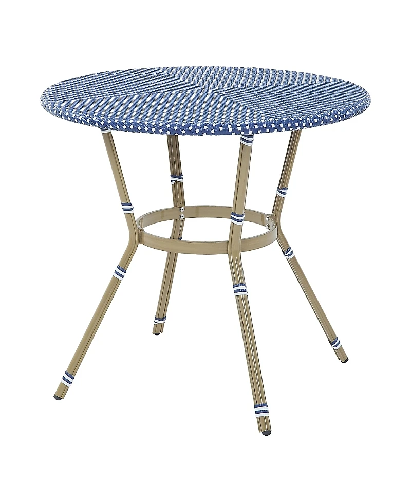 Furniture of America Tricke Aluminum and Pe Wicker Patio Round Counter Height Table