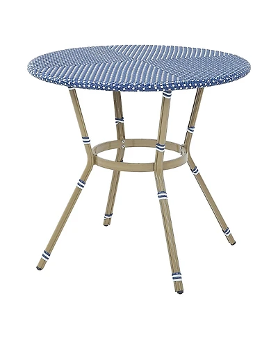 Furniture of America Tricke Aluminum and Pe Wicker Patio Round Counter Height Table