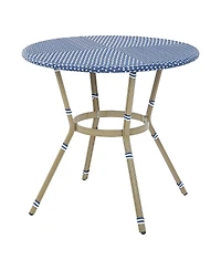 Furniture of America Tricke Aluminum and Pe Wicker Patio Round Counter Height Table