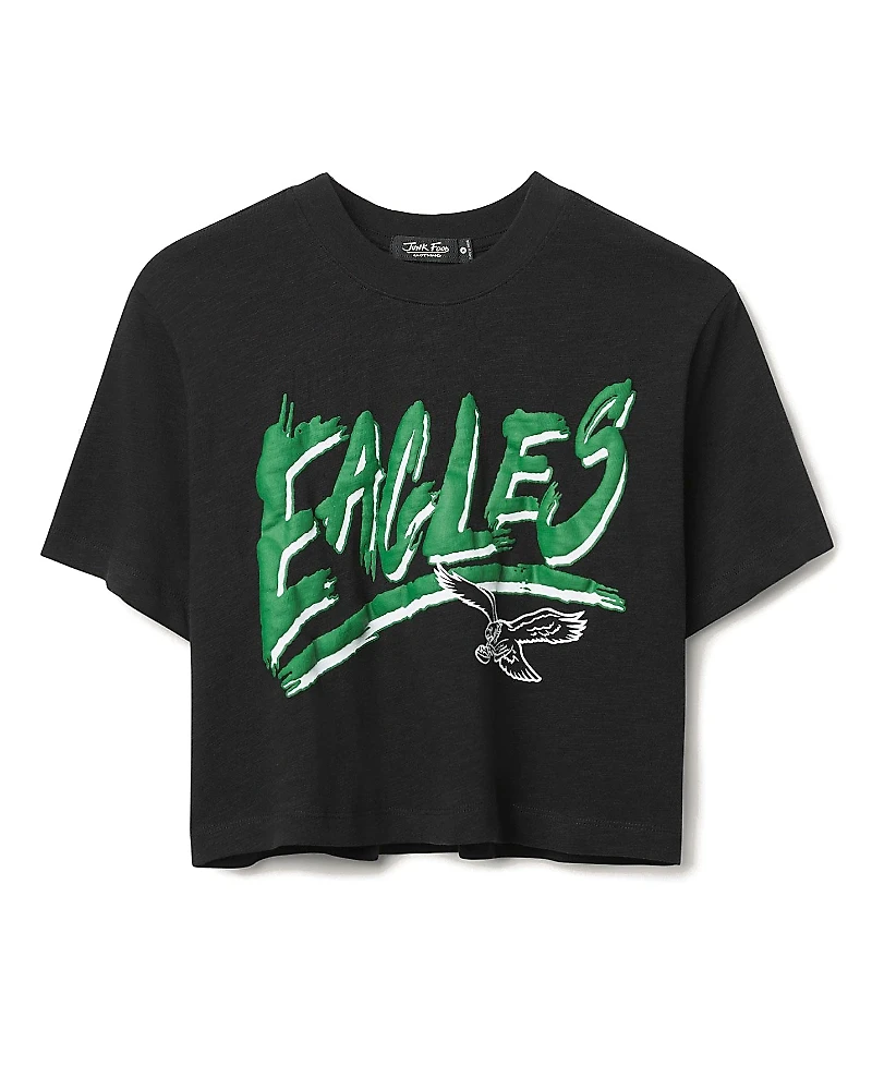 Junk Food Clothing Women's Nfl Philadelphia Eagles Thrill Mock Neck Crop Tee