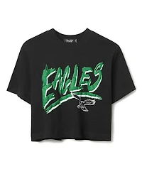 Junk Food Clothing Women's Nfl Philadelphia Eagles Thrill Mock Neck Crop Tee