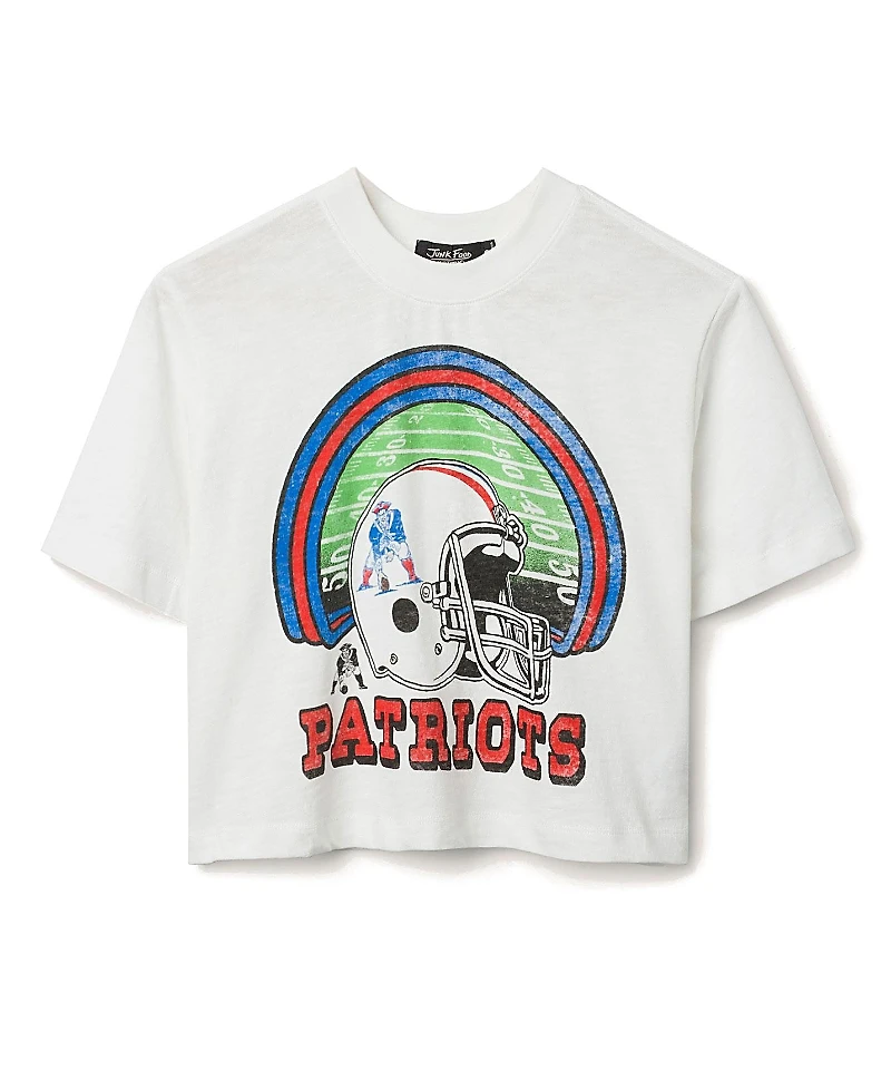 Junk Food Clothing Women's Nfl New England Patriots Game Time Mock Neck Crop Tee