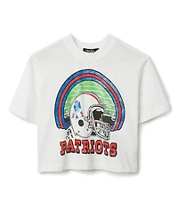 Junk Food Clothing Women's Nfl New England Patriots Game Time Mock Neck Crop Tee