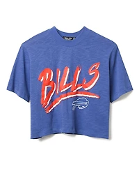 Junk Food Clothing Women's Nfl Buffalo Bills Thrill Mock Neck Crop Tee