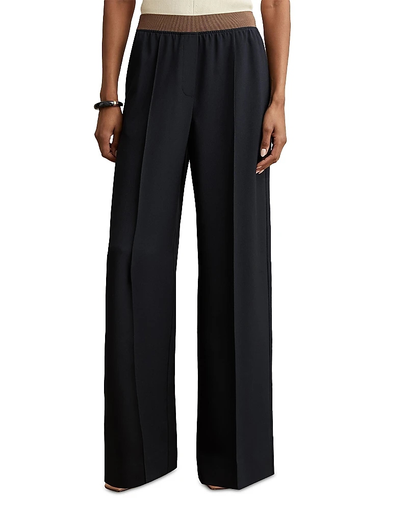 Reiss Petite Mid Rise Wide Leg Pants