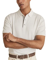 Reiss Finch Half Button Cotton Polo Shirt