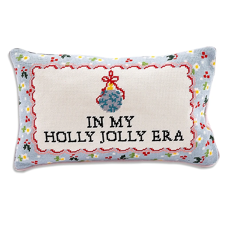 Furbish Studio Holly Jolly Era Needlepoint Pillow