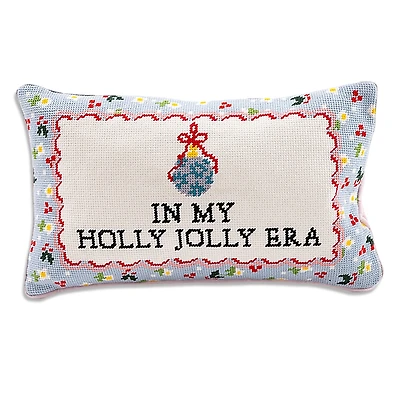 Furbish Studio Holly Jolly Era Needlepoint Pillow