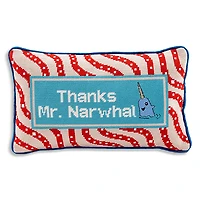 Furbish Studio Narwhal Needlepoint Pillow
