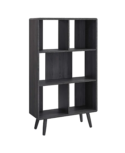 Modway Transmit 5 Shelf Wood Grain Bookcase