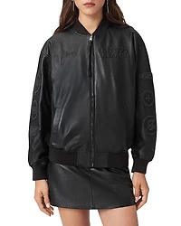 Allsaints Belle Leather Bomber Jacket