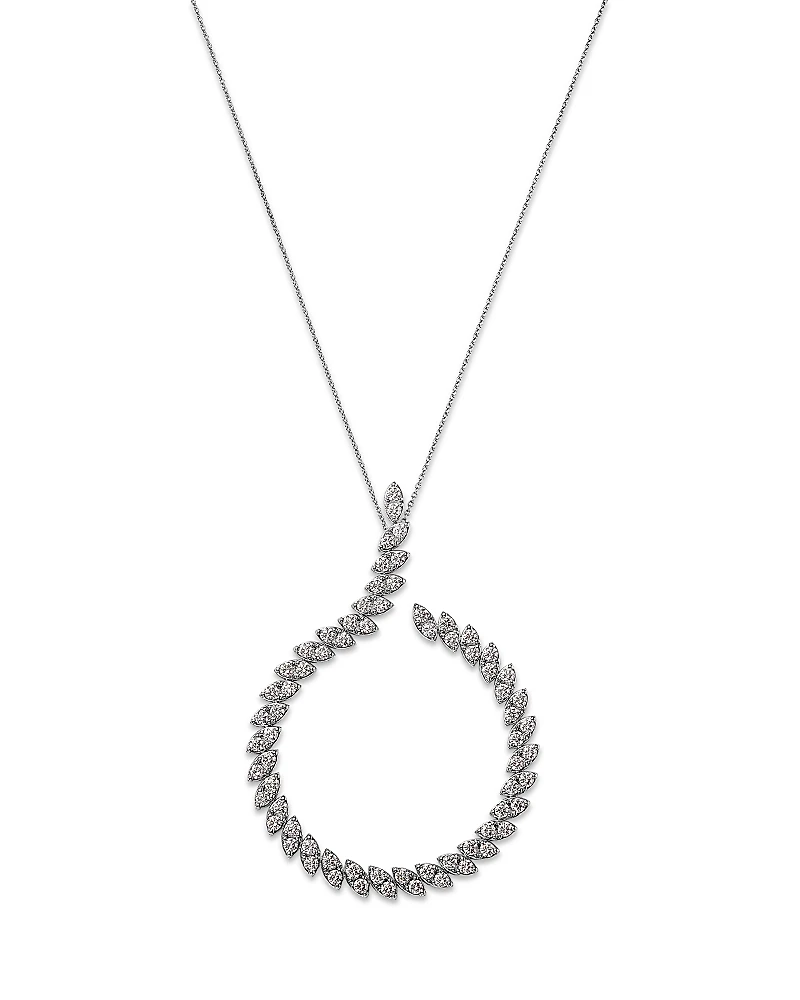 Roberto Coin 18K White Gold Marquesa Diamond Swirl Pendant Necklace, 25-27