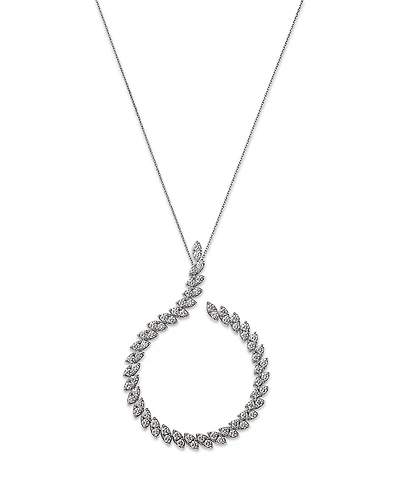 Roberto Coin 18K White Gold Marquesa Diamond Swirl Pendant Necklace, 25-27