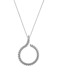 Roberto Coin 18K White Gold Marquesa Diamond Swirl Pendant Necklace, 25-27