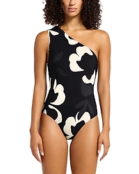 Jets One Shoulder Piece Swimsuit