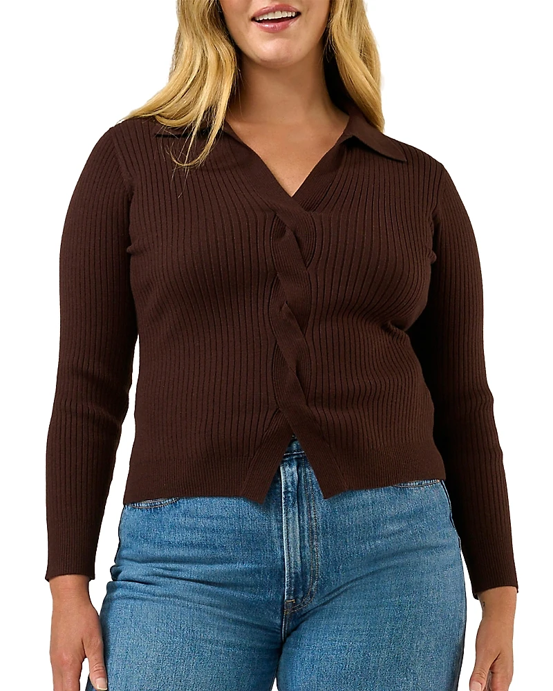 Estelle Plus Bronti Cable Knit Top