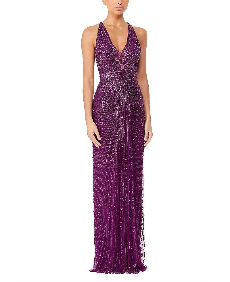 Jenny Packham Lana Embellished Halterneck Maxi Dress