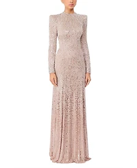 Jenny Packham Rory Embellished Mock-neck Maxi Dress
