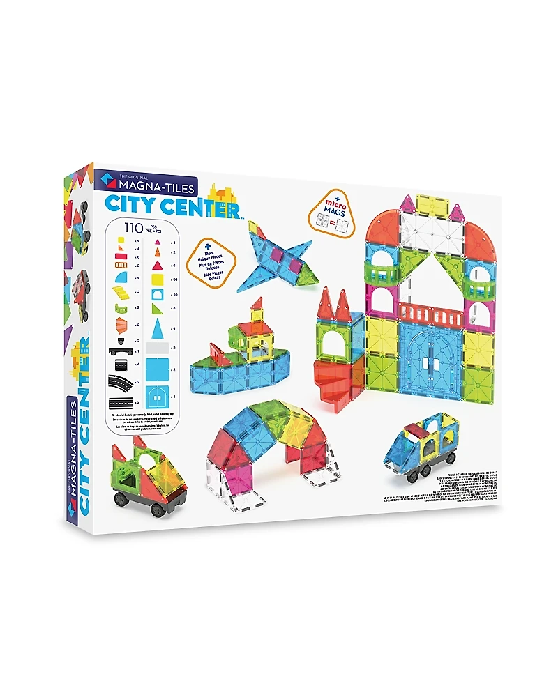 Magna-Tiles City Center Magnetic Construction Set, 110 Piece - Ages 3+
