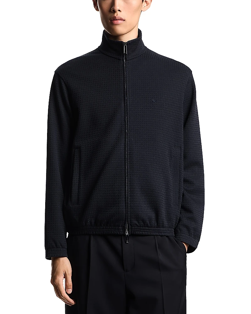 Emporio Armani Jacquard Zip Up Sweatshirt