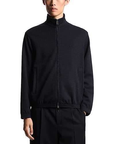Emporio Armani Jacquard Zip Up Sweatshirt