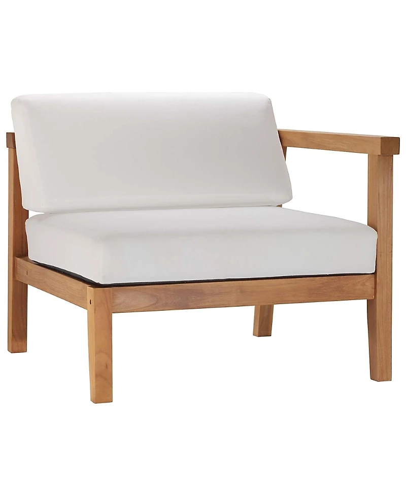 Modway Bayport Outdoor Patio Teak Wood Right-Arm Chair