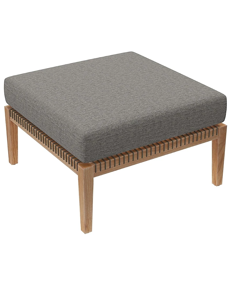 Modway Clearwater Outdoor Patio Teak Wood Ottoman