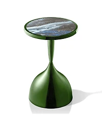 Furniture of America Knoll 16-inch Iron Round End Table with Galaxy Top and Dome Base