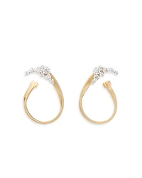 Marco Bicego 18K Yellow Gold Marrakech Diamond Graduated Cluster Spiral Hoop Earrings