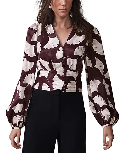 Mint Velvet Women's Leaf Print Top