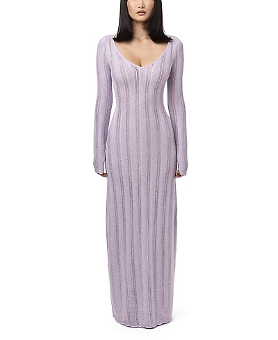 Naked Wardrobe Knit V-Neck Maxi Dress