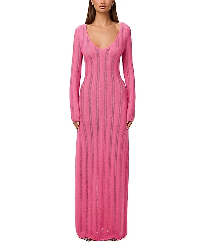 Naked Wardrobe Knit V-Neck Maxi Dress