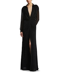 Bcbgmaxazria Embellished Shirt Gown