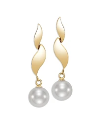 Bloomingdale's Fine Collection Cultured Freshwater Pearl Link Drop Earrings