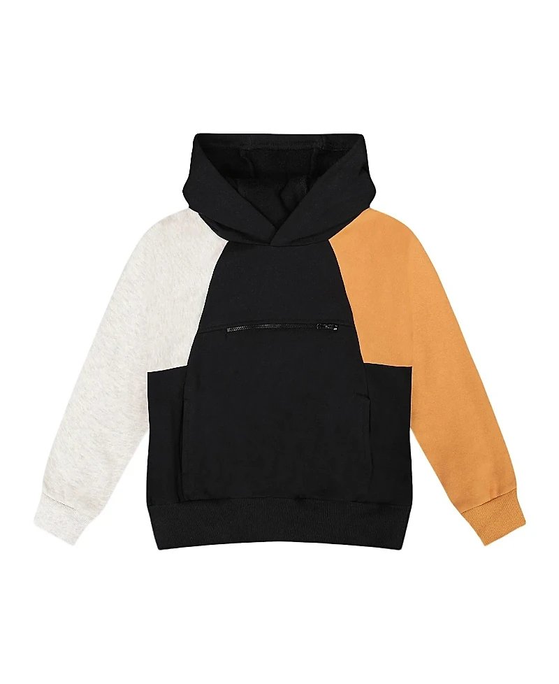 Deux par Unisex Pullover Hooded Fleece Sweatshirt with Zip Pocket