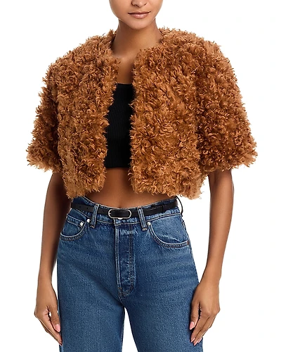 Frame The Plush Bolero Faux Fur Jacket