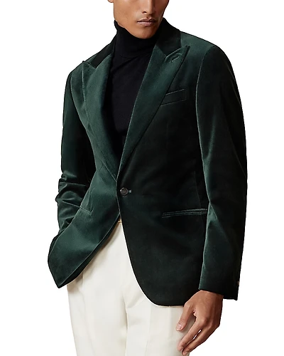 Reiss Apsara Peak Lapel Velvet Blazer