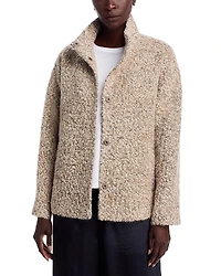 Eileen Fisher High Collar Alpaca Wool Blend Coat