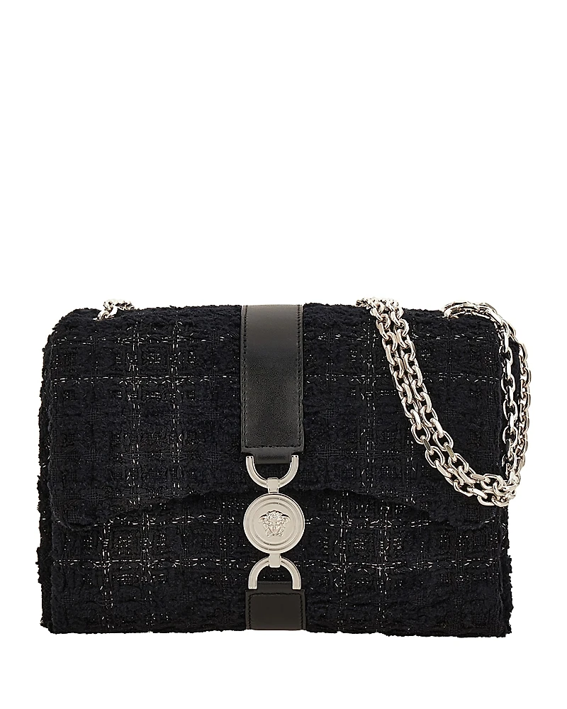 Versace Kleio Tweed Shoulder Bag