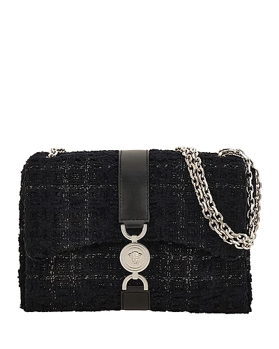 Versace Kleio Tweed Shoulder Bag
