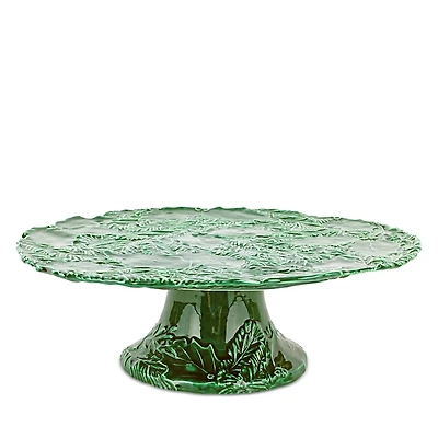 Vietri Lastra Holiday Green Figural Cake Stand