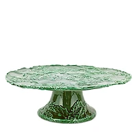 Vietri Lastra Holiday Green Figural Cake Stand