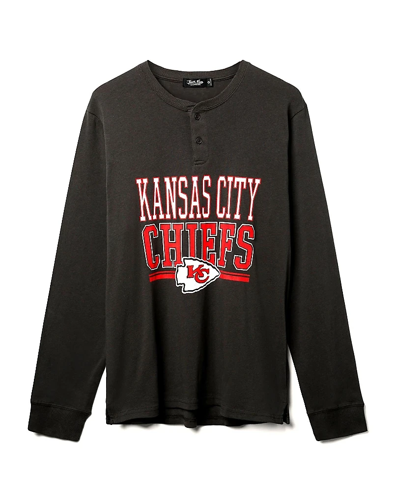 Junk Food Clothing Unisex Nfl Kansas City Chiefs Long Sleeve Henley